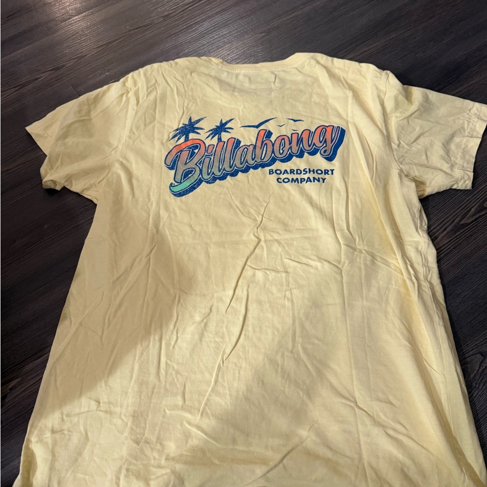 Billabong Light Yellow Tee with Vibrant Logo